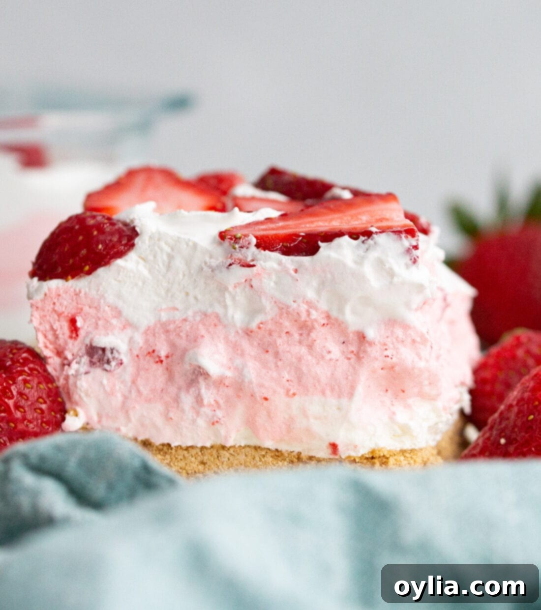 Square piece of Strawberry Lasagna