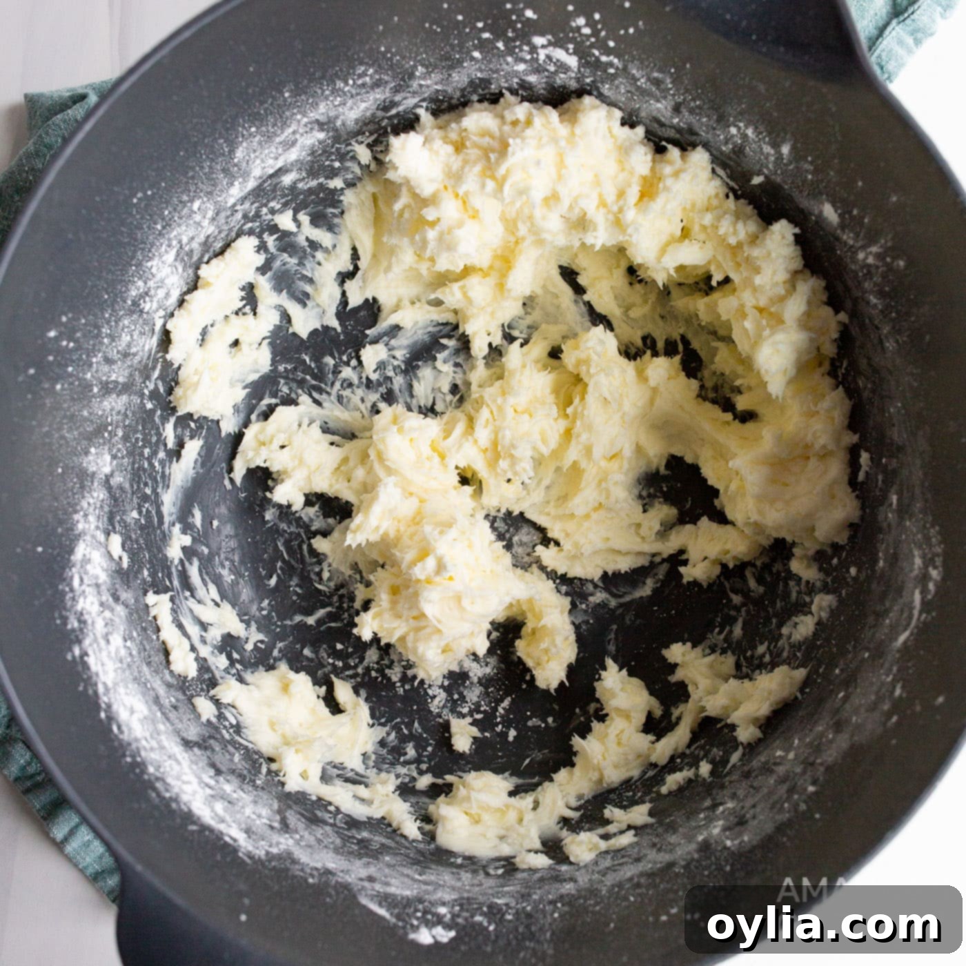 cream cheese mixed with powdered sugar