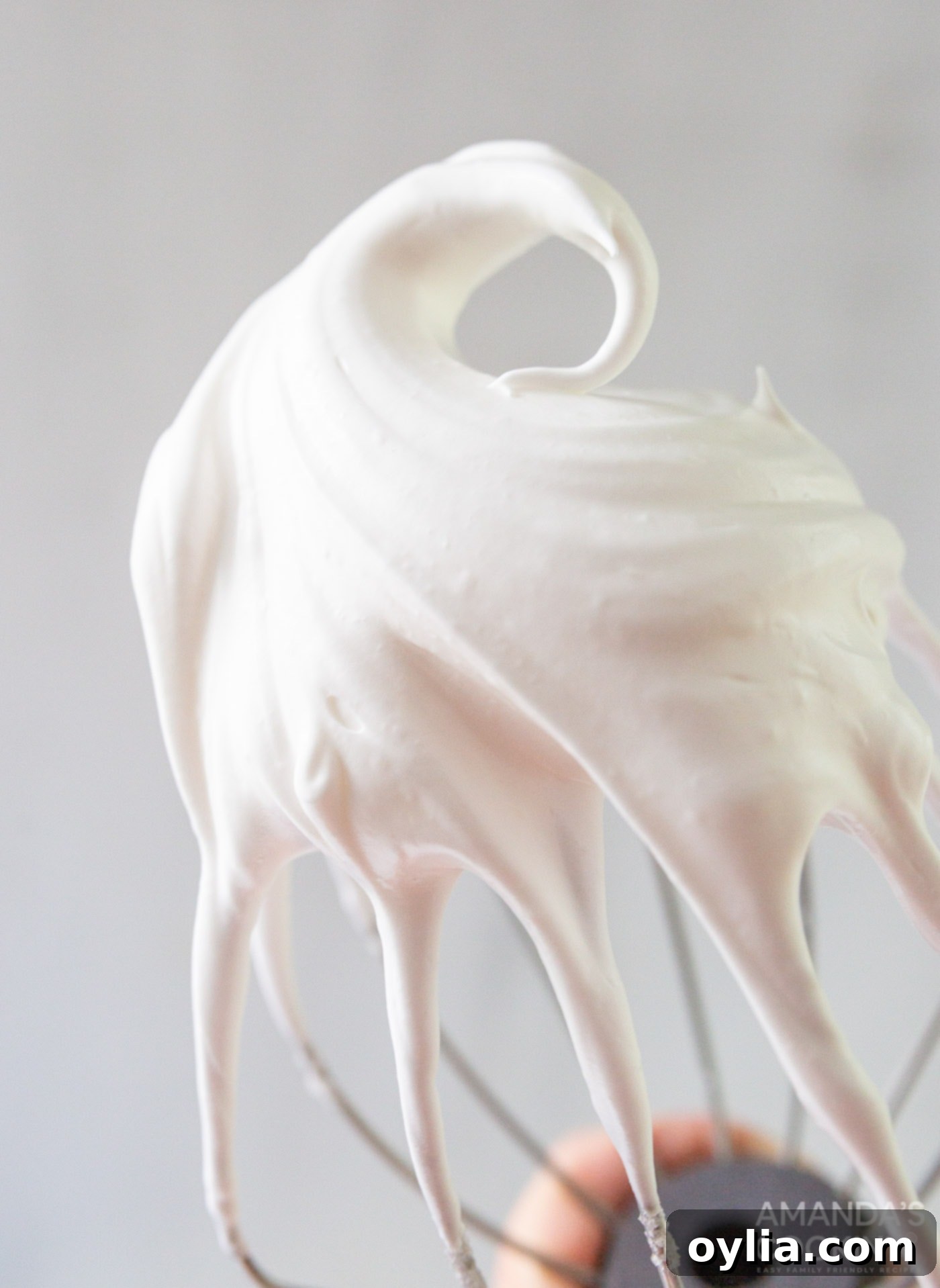 meringue on a beater whisk