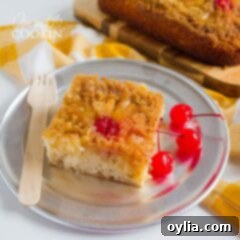 Slice of perfectly baked Pineapple Upside Down Cake on a plate
