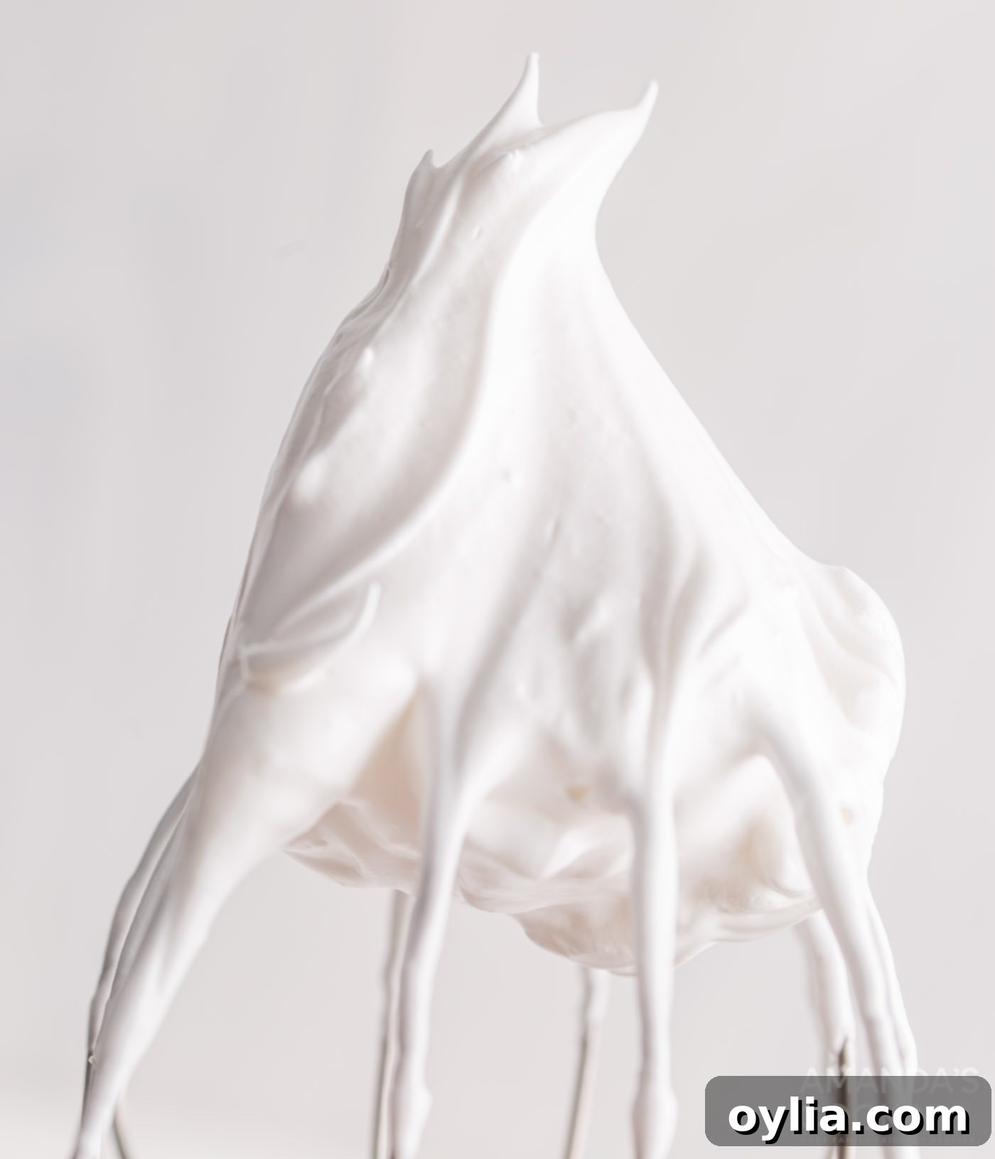 meringue peaks on whisk