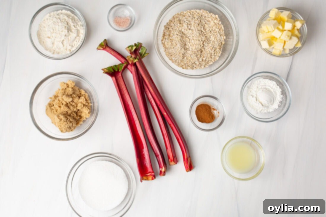 Ingredients for Rhubarb Crisp
