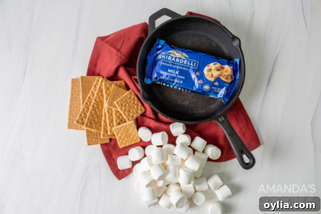 ingredients for making smores dip