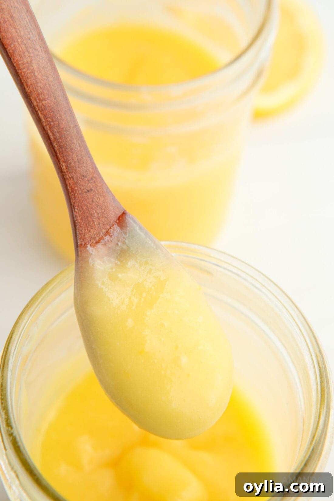 spoon of lemon curd