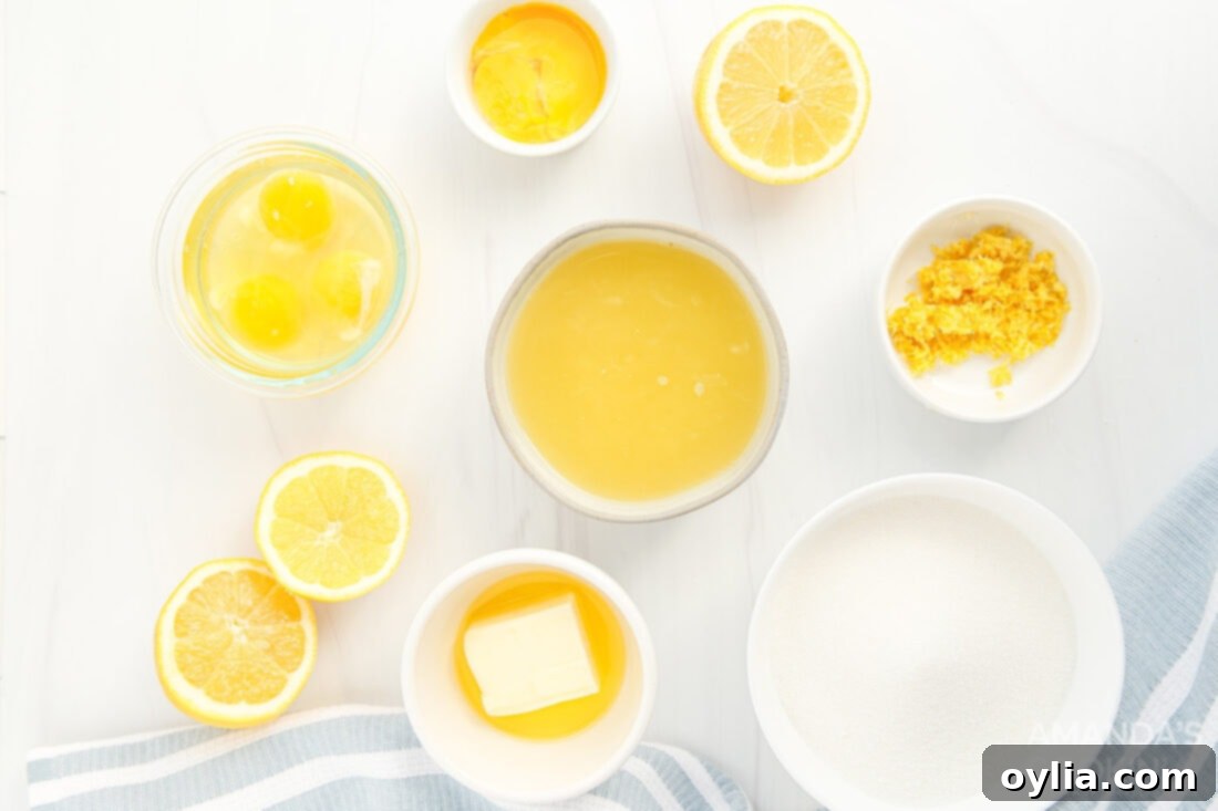 ingredients needed to make lemon curd