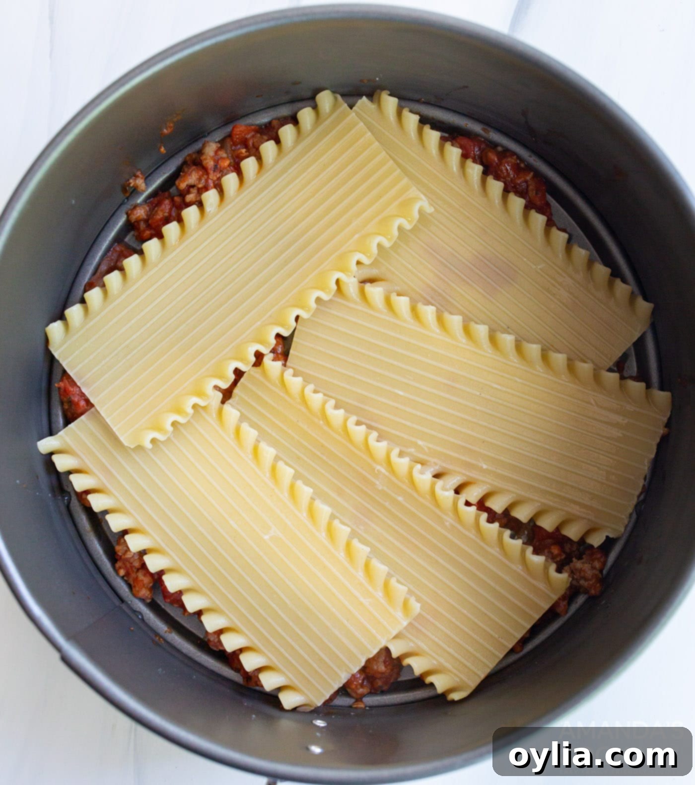 lasagna noodles in springform pan