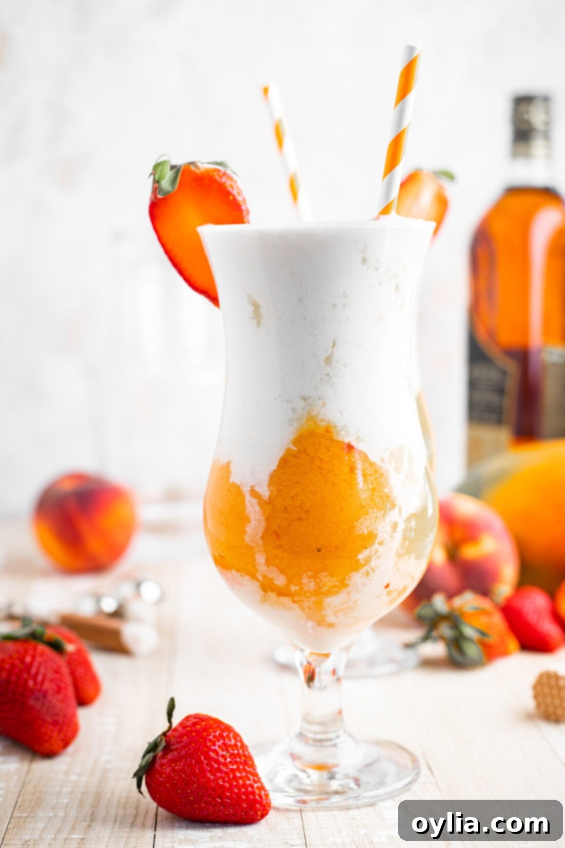 Frozen Island Rum Dream 2 Tropical Rum Slush with straws