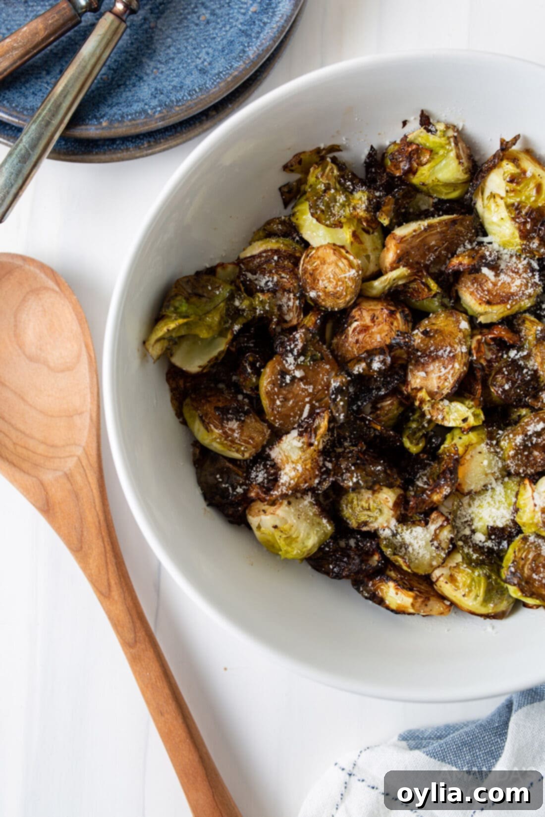 Crispy Air Fryer Brussels Sprouts 3 bowl of Air Fryer Brussels Sprouts