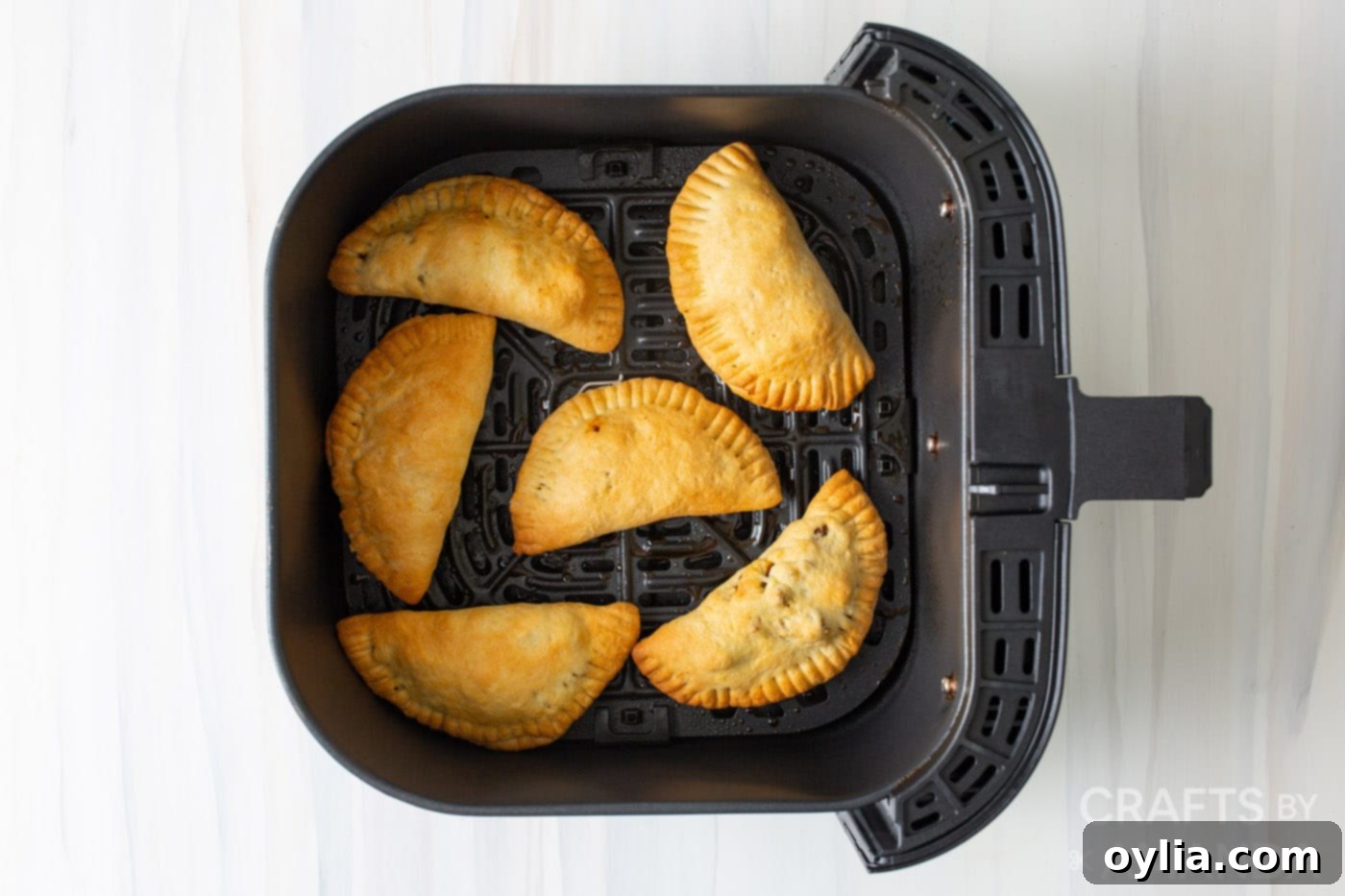 golden brown air fryer empanadas