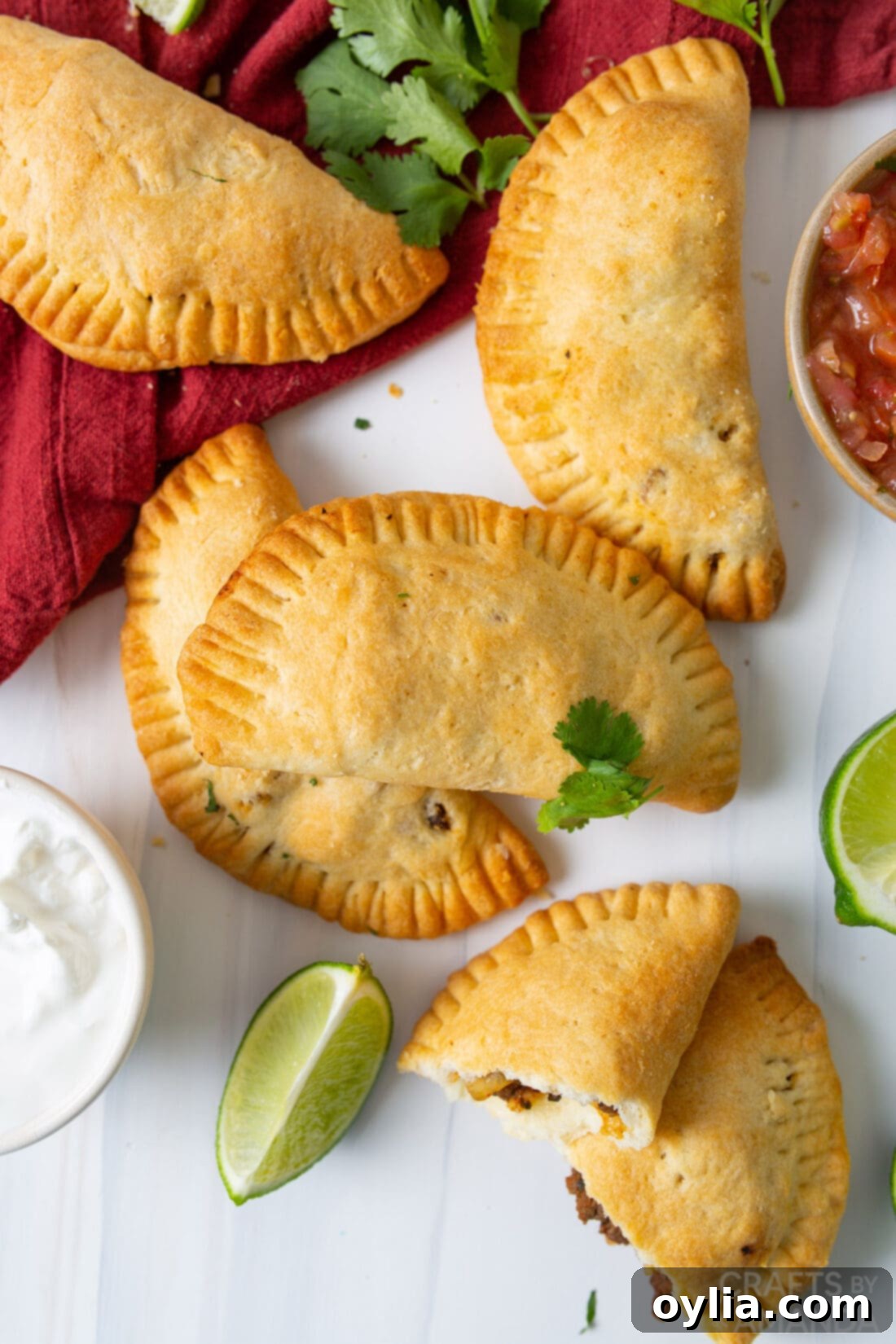 Crispy Air Fryer Empanadas 10 over head photo of beef empanadas