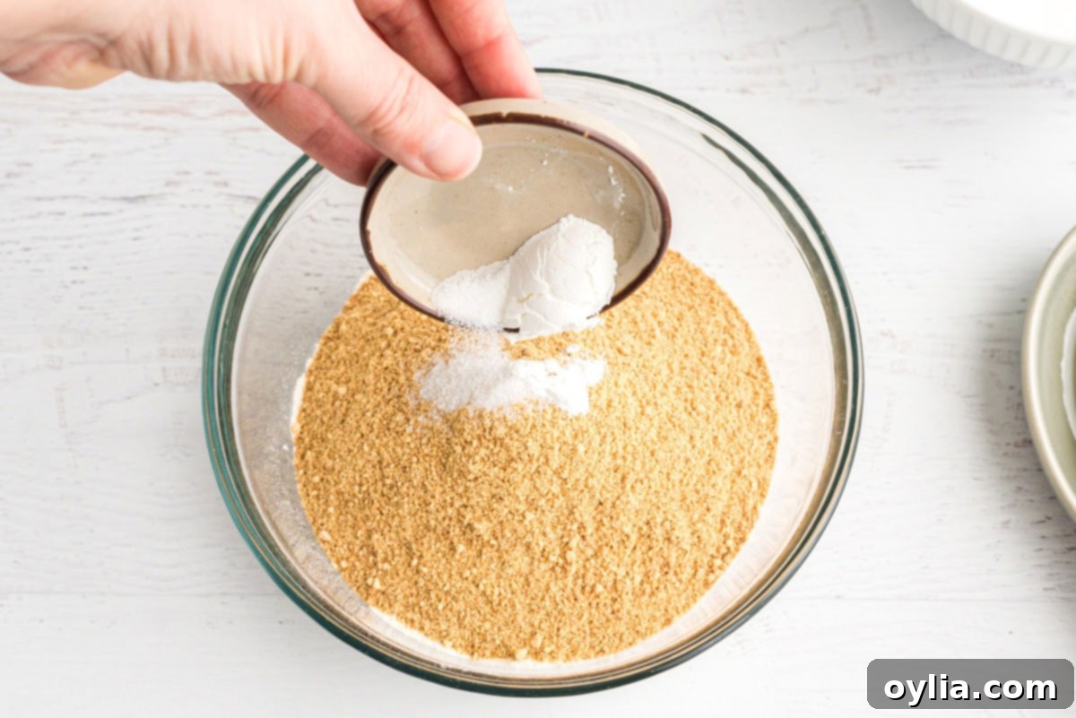adding baking powder to graham cracker crumbs
