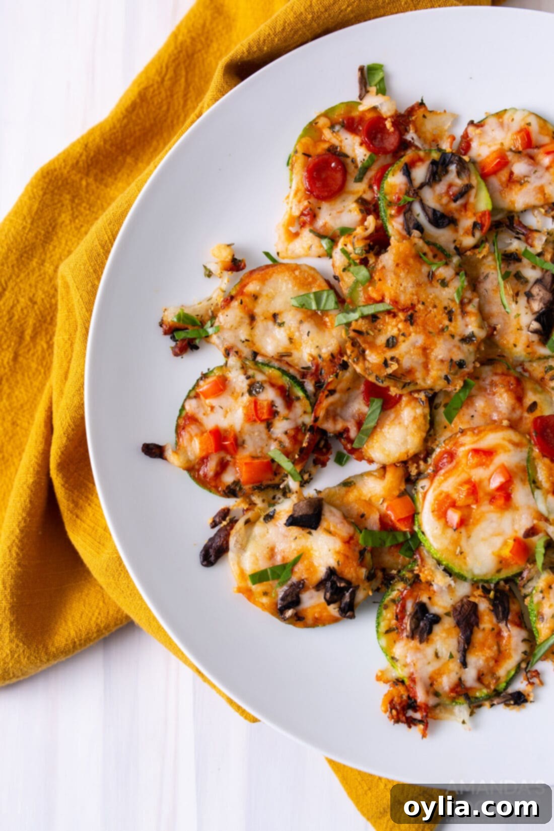 plate of Zucchini Pizza Bites