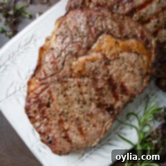 Sizzling Steak Perfection 10 Close up photo of Grilled Steak on a plate, showing a perfect medium-rare cook.
