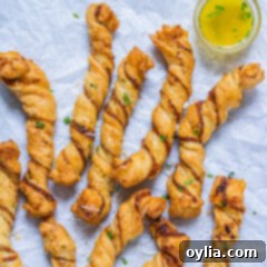 Air Fryer Garlic Parmesan Twists, golden brown and perfectly twisted
