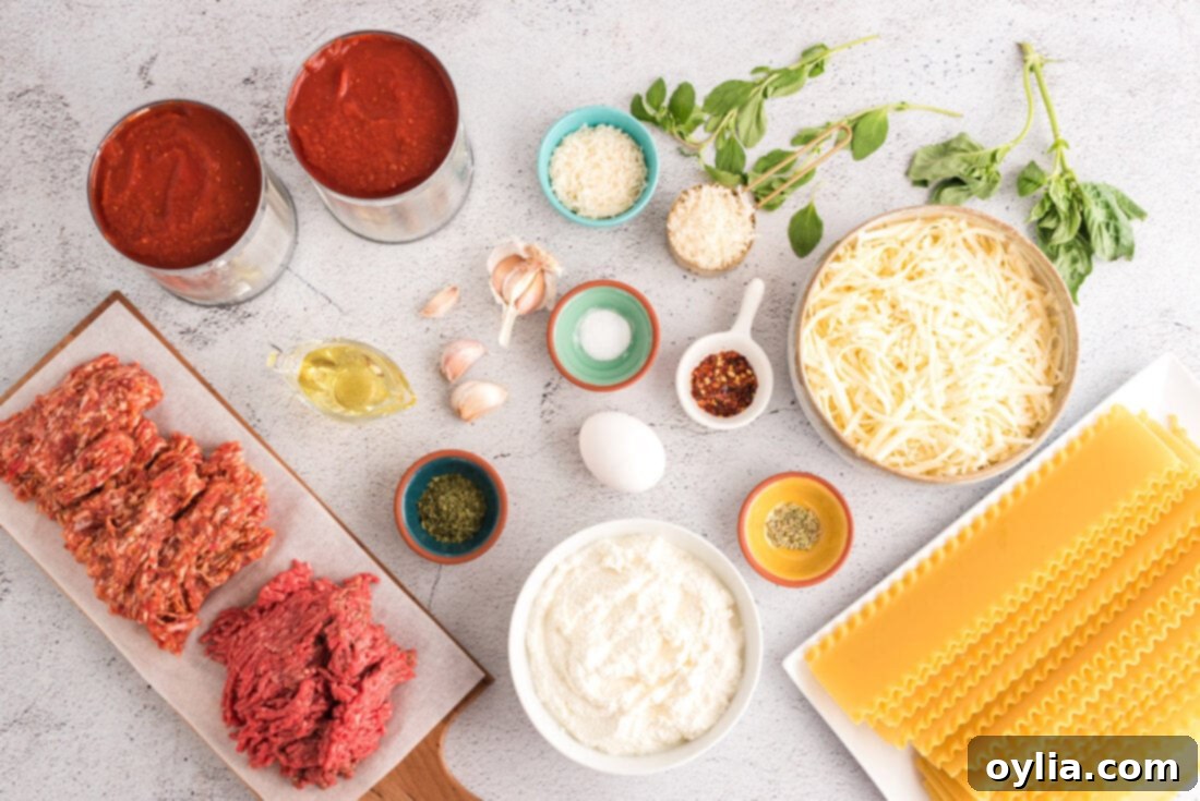 Lasagna Roll Ups ingredients