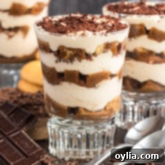 Close up photo of Bailey's Tiramisu Parfaits