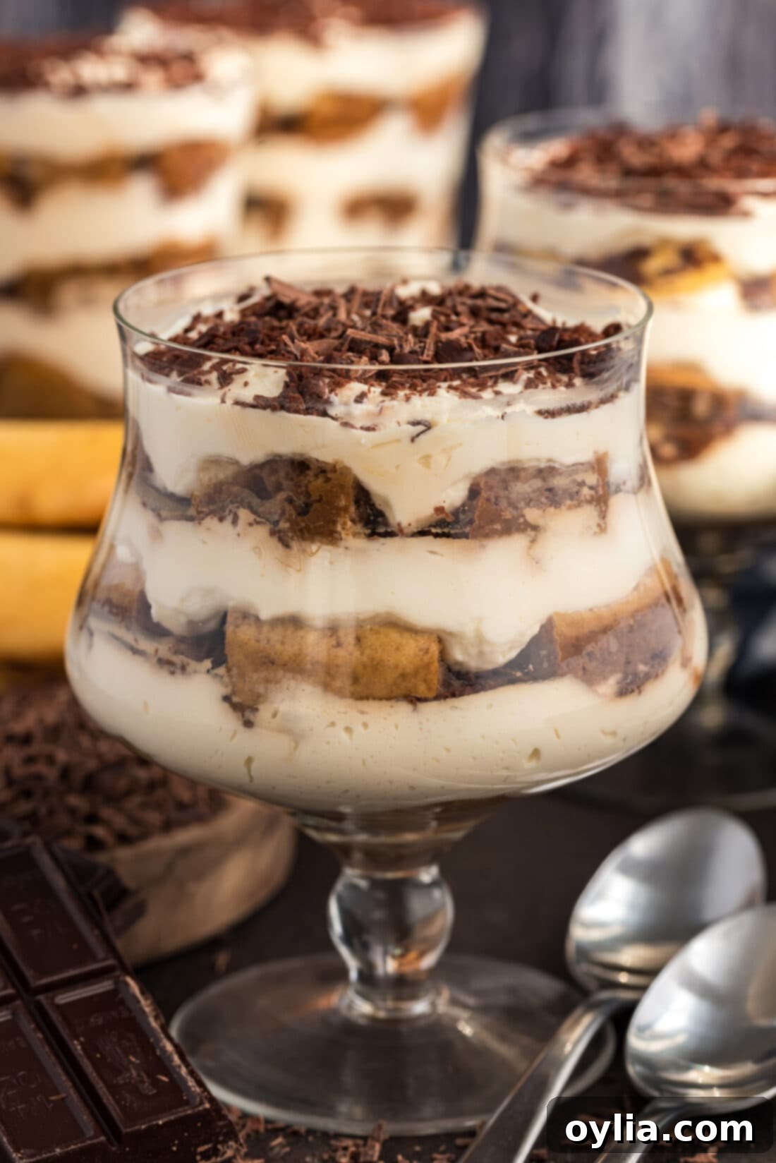 Bailey's Tiramisu Parfait with more in the background