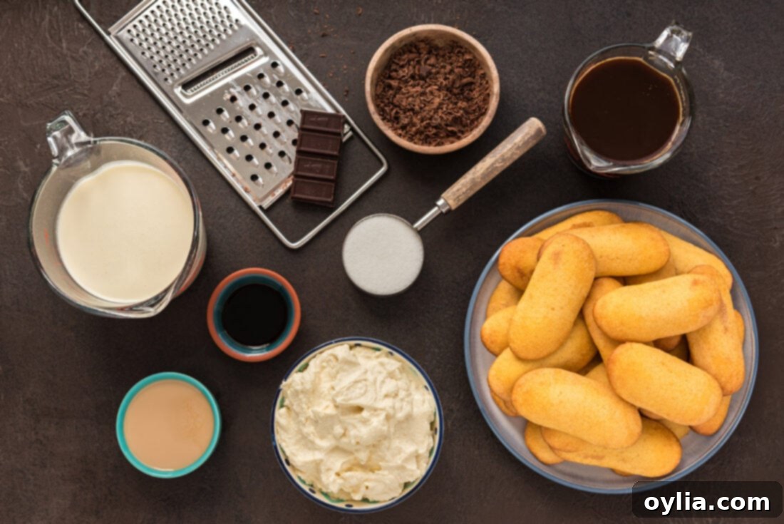 Ingredients for Bailey's Tiramisu Parfaits