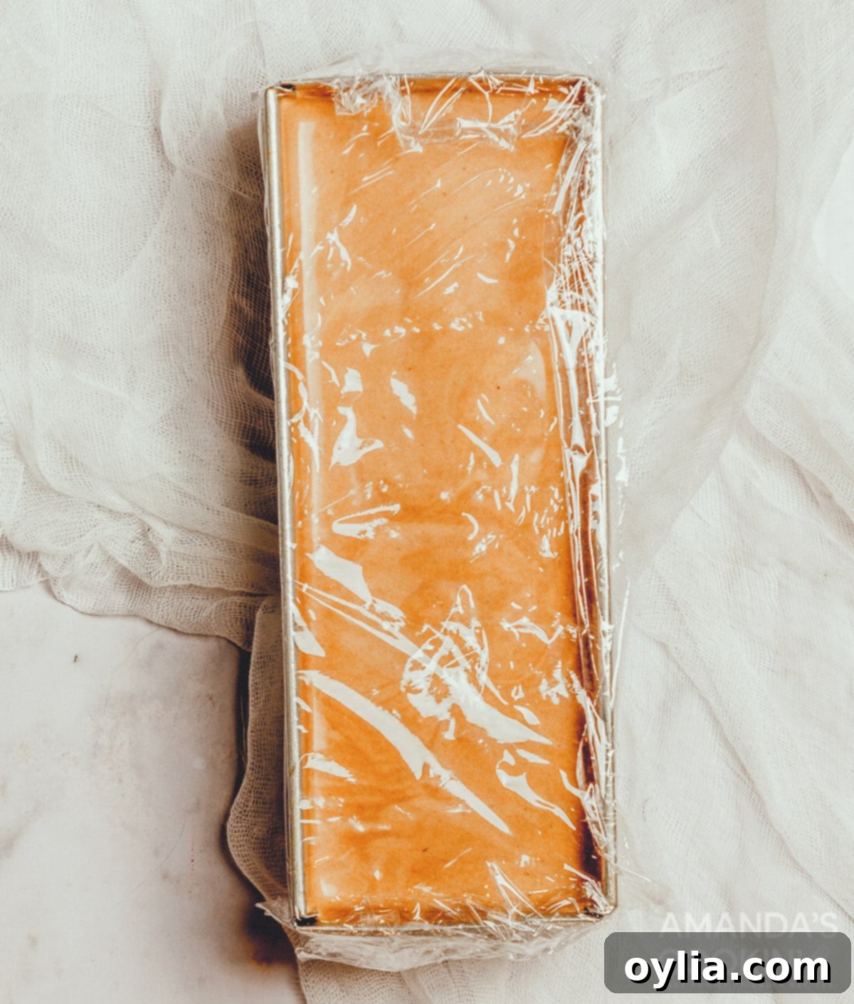 plastic wrap on ice cream container