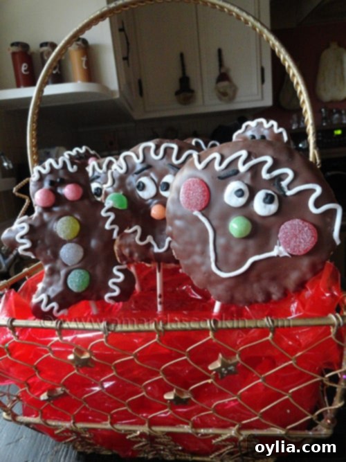 Detailed shot of decorated Rice Krispy Treat Gingerbread Men