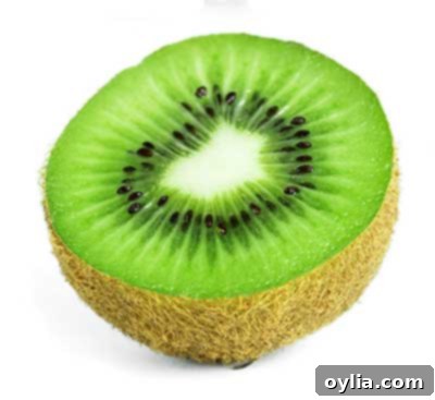 Fresh, vibrant kiwi fruit, also known as Chinese gooseberry
