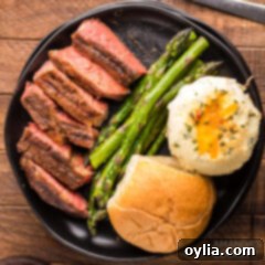 Smoked Ribeye with potatoes and asparagus