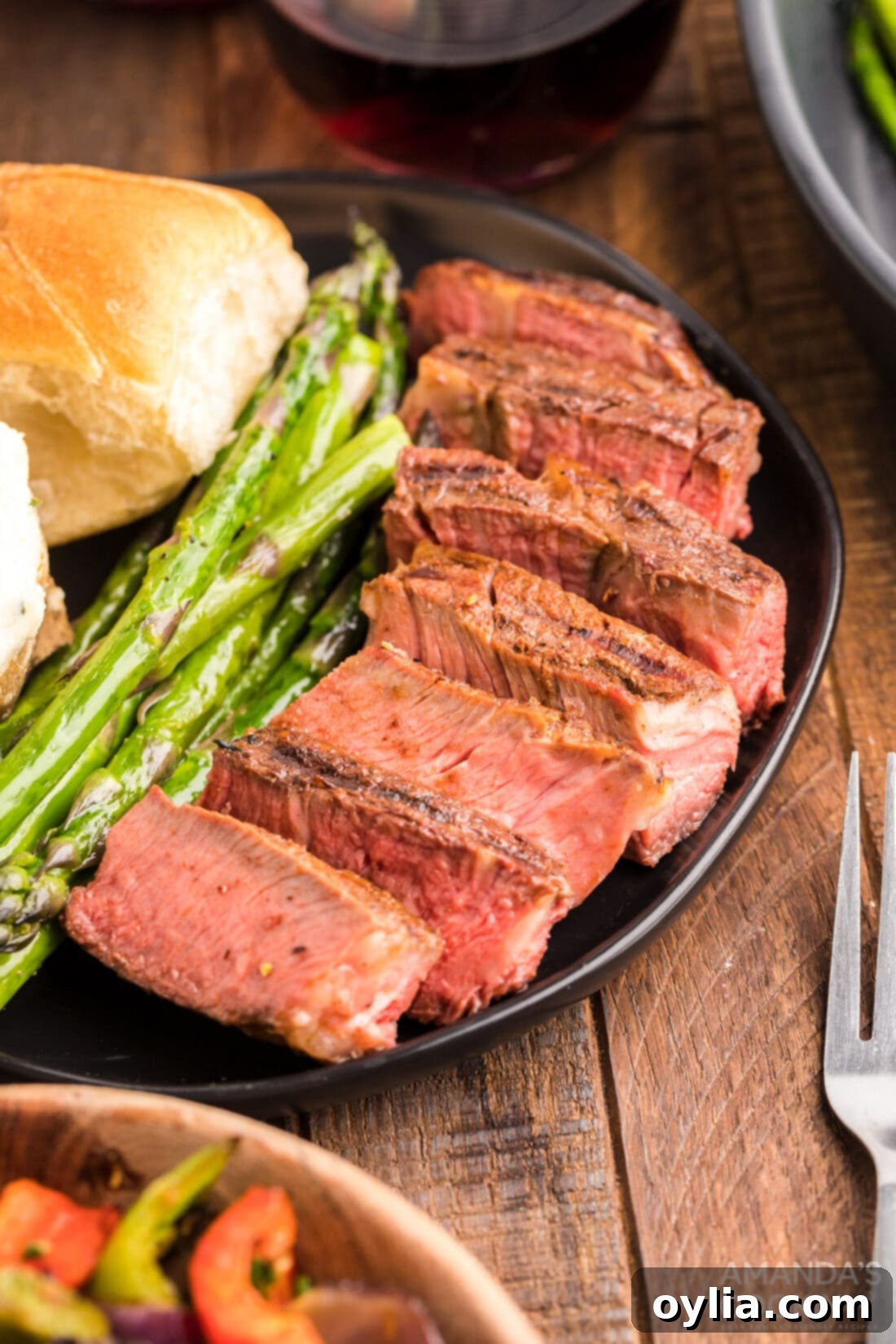 sliced Smoked Ribeye on plate