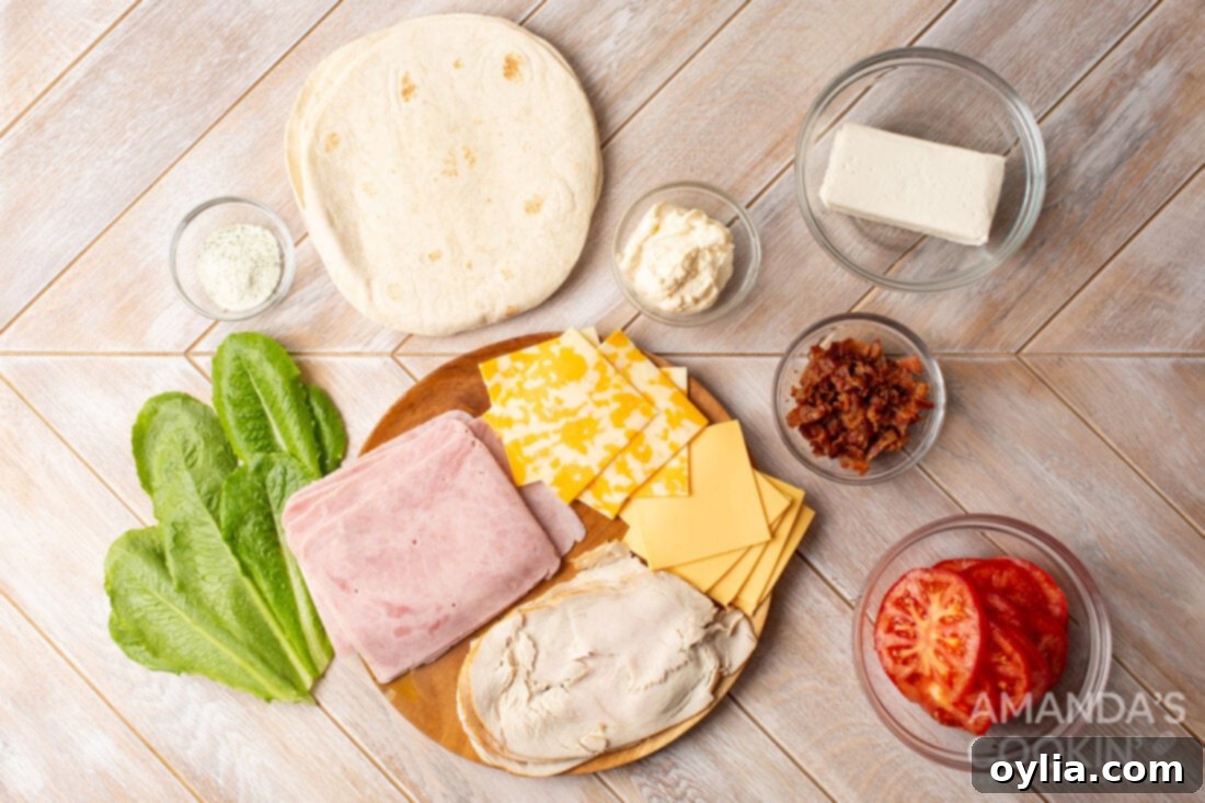 ingredients for Pinwheel Sandwiches