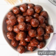 Sweet and Tangy Grape Jelly Meatballs 8 bowl of grape jelly meatballs