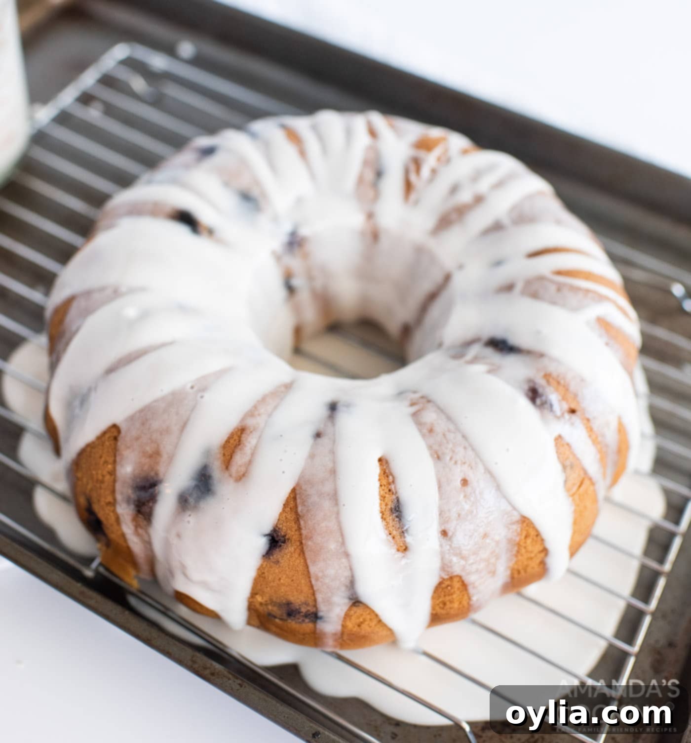 glazed blueberry bundt cake