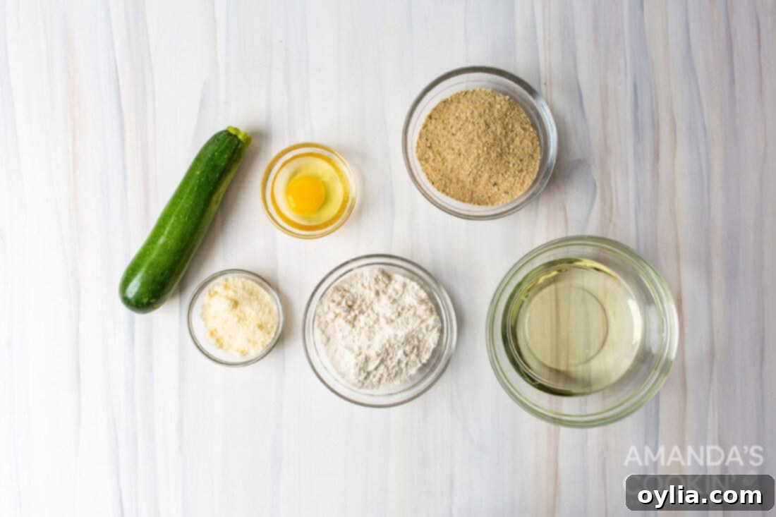 ingredients for Fried Zucchini
