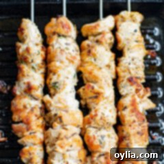 Greek Chicken Kabobs on grill