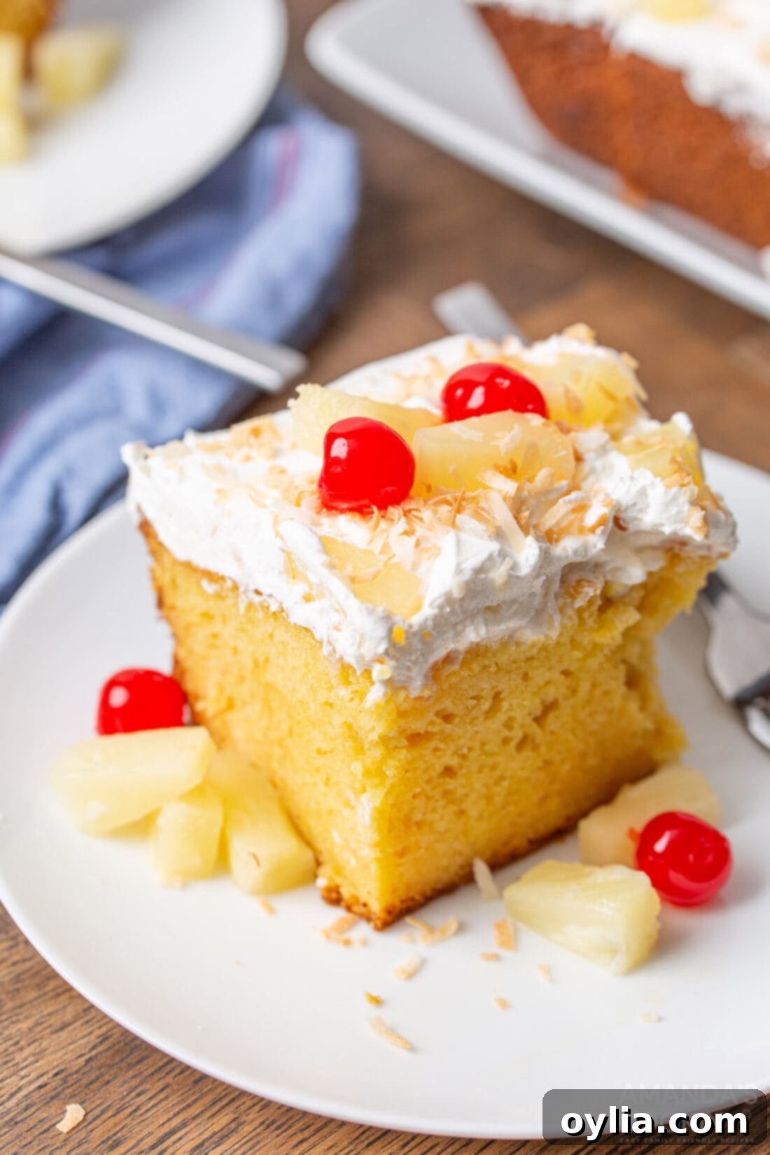 Golden Pineapple Poke Bliss 9 slice of pineapple poke cake