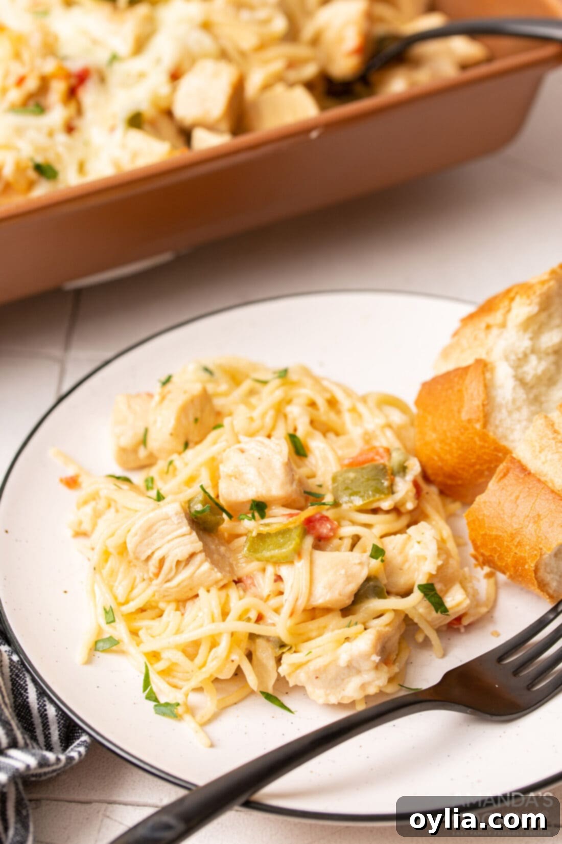 plate of Chicken Spaghetti