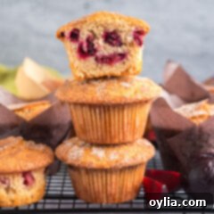 Stack of Sugar Crusted Plum Muffins