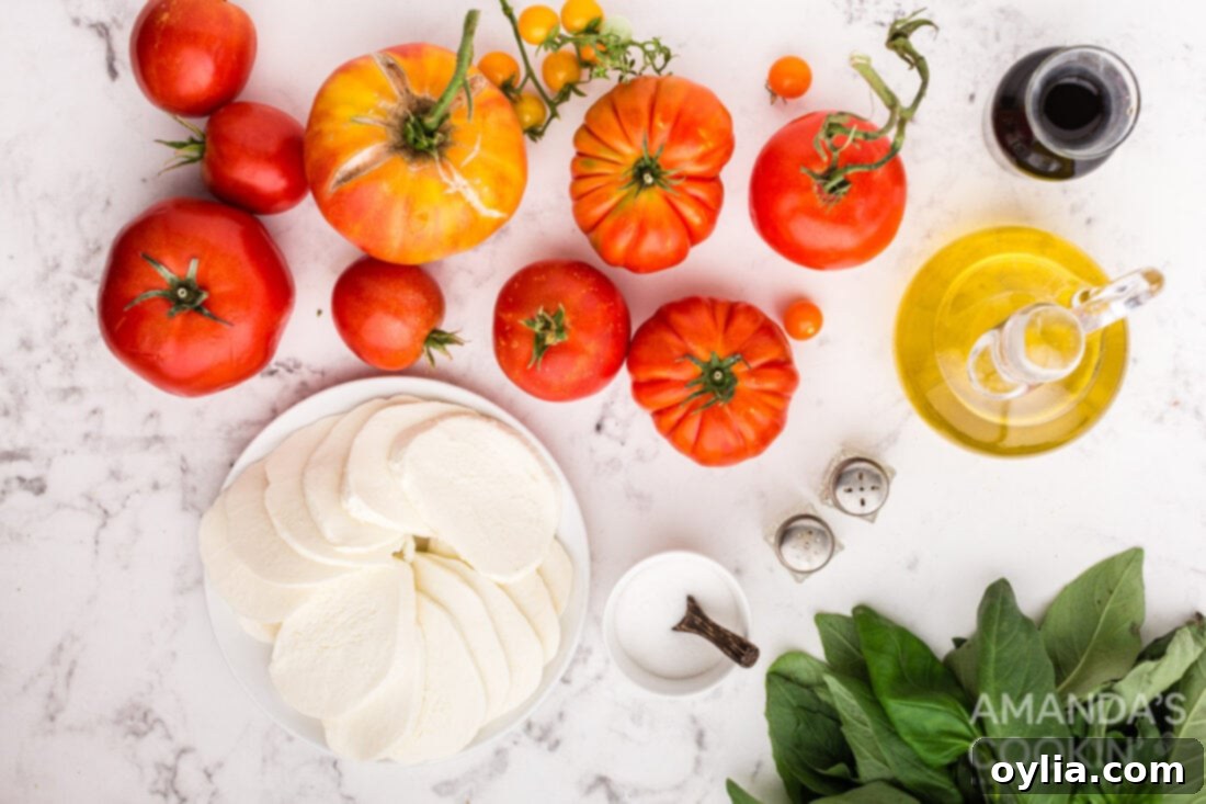 ingredients for Caprese Salad