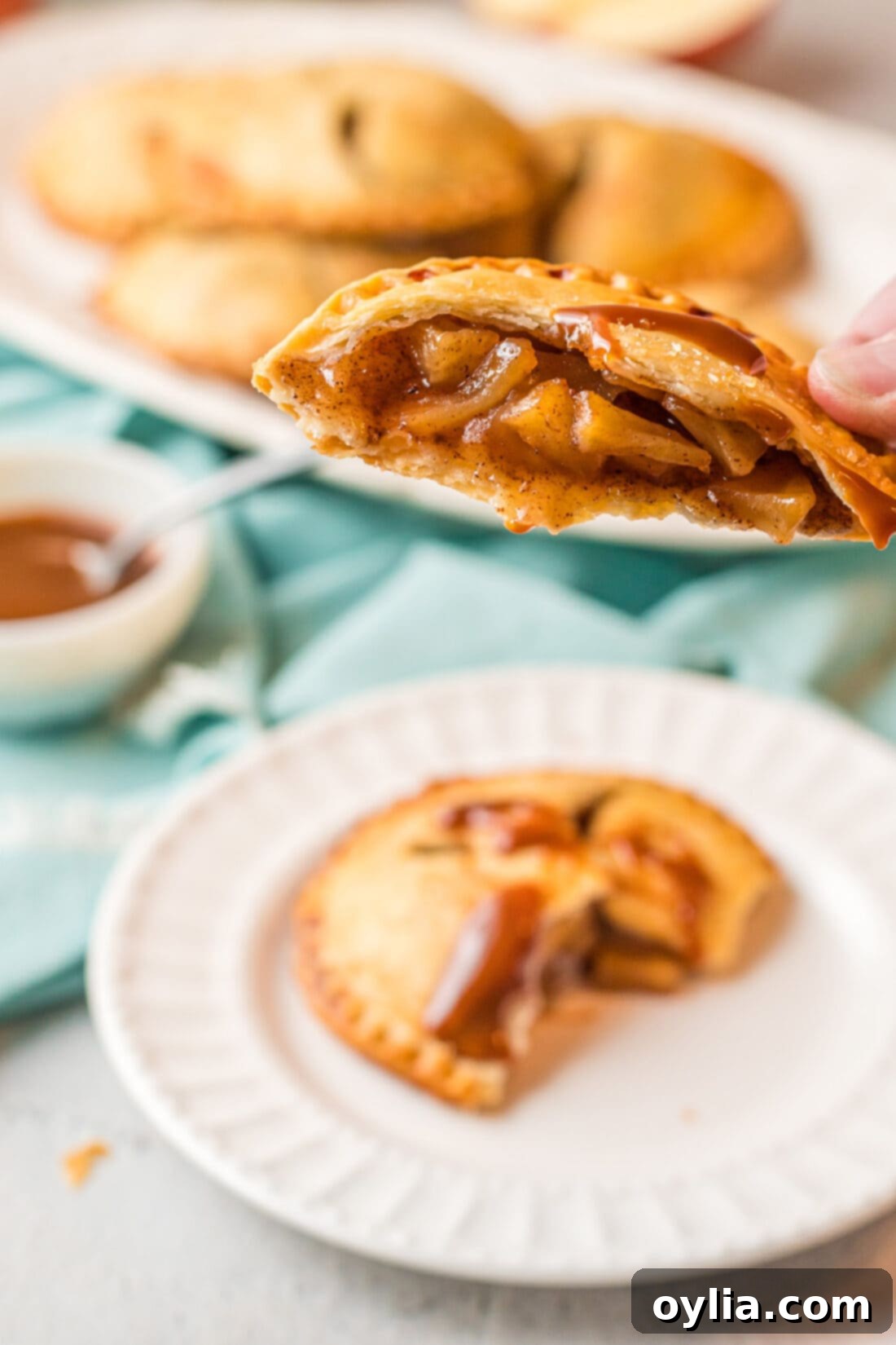 Homemade Apple Hand Pies 3 Apple Hand Pie cut in half