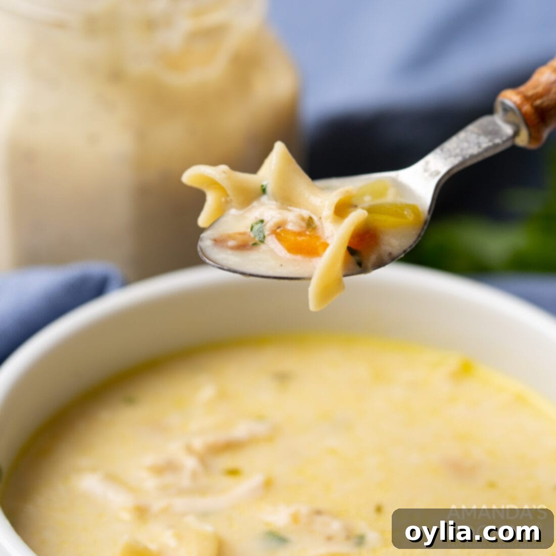 bowl of Homemade Cream of Chicken Soup