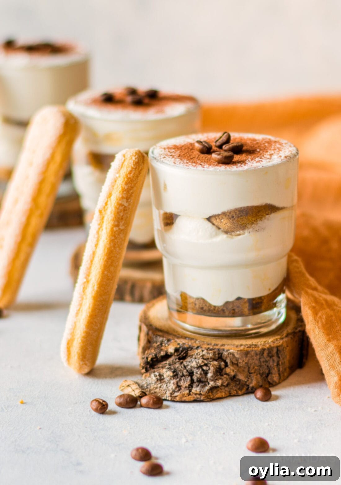 Tiramisu for One 2 Irresistible Individual Tiramisu in elegant jars, showcasing layers of creamy mascarpone and coffee-soaked ladyfingers, perfect for single servings.