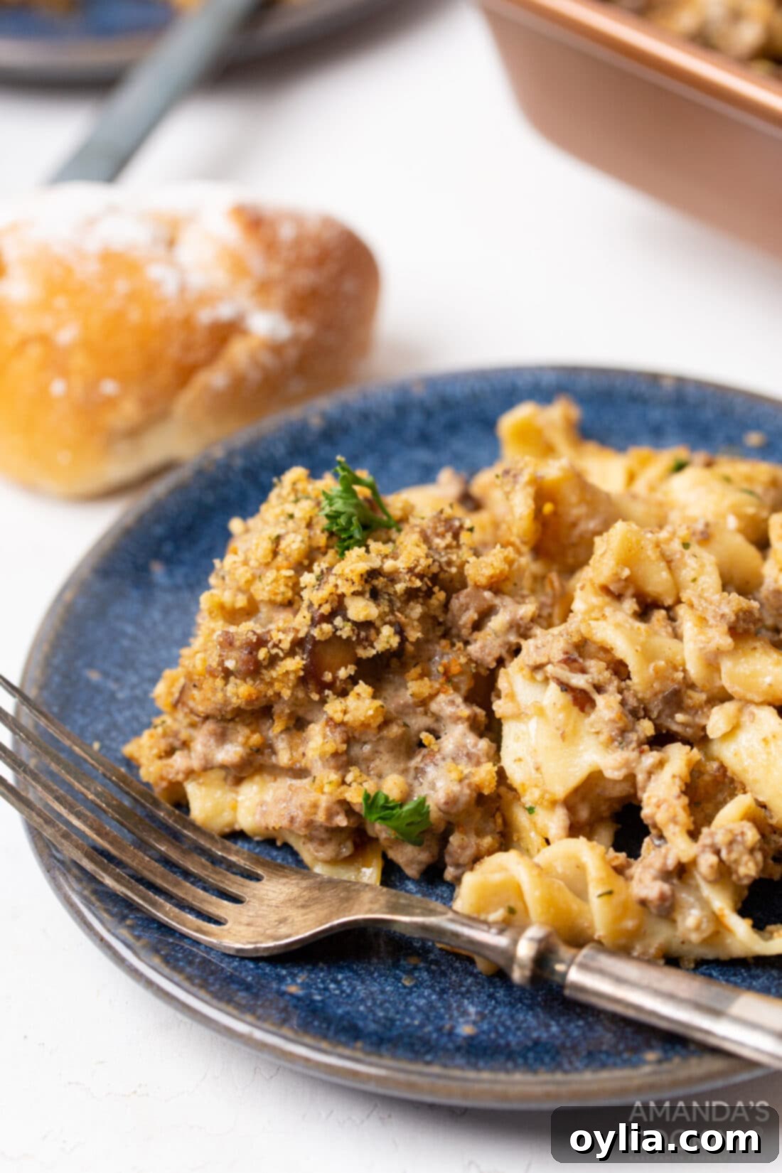 plate of Beef Stroganoff Casserole
