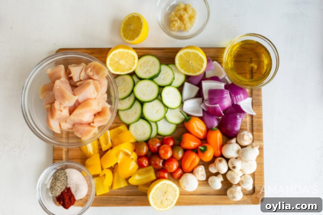 Ingredients for Air Fryer Chicken Kabobs