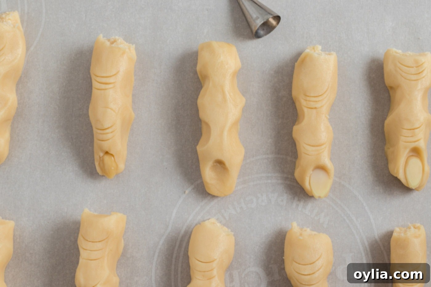 fingernail indents in cookie dough