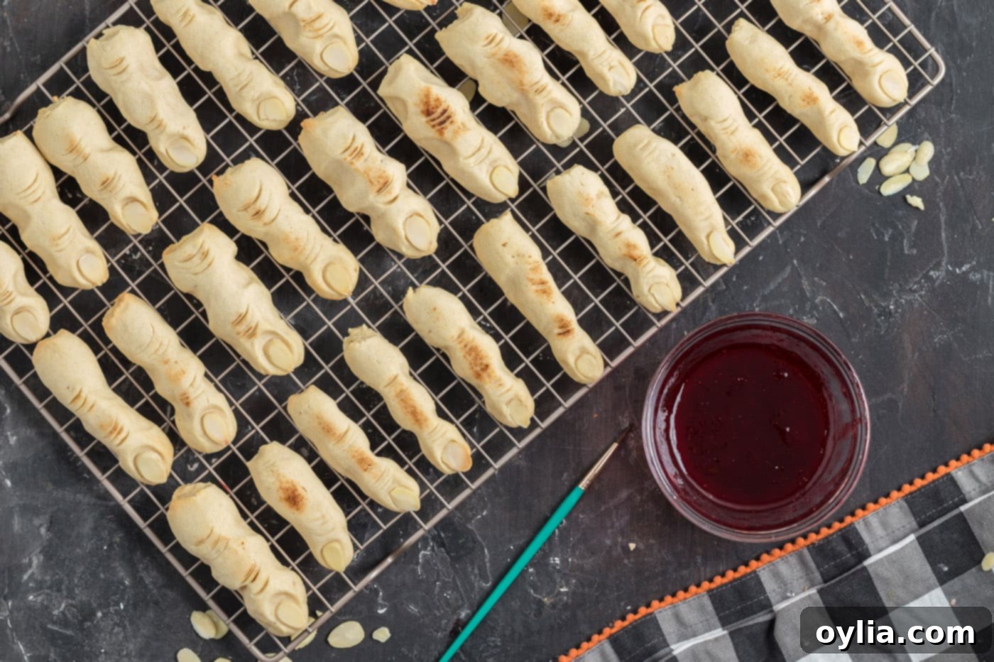 baked witch finger cookies