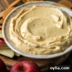 A vibrant bowl of Pumpkin Pie Dip, inviting and ready to be served.
