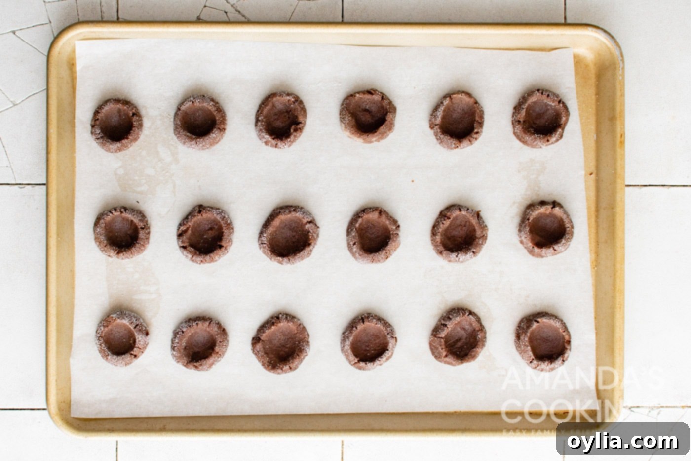 indents in cookie dough balls