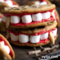 Vampire's Kiss Sandwich Cookies 10 Vampire Sandwich Cookies, showcasing the final product