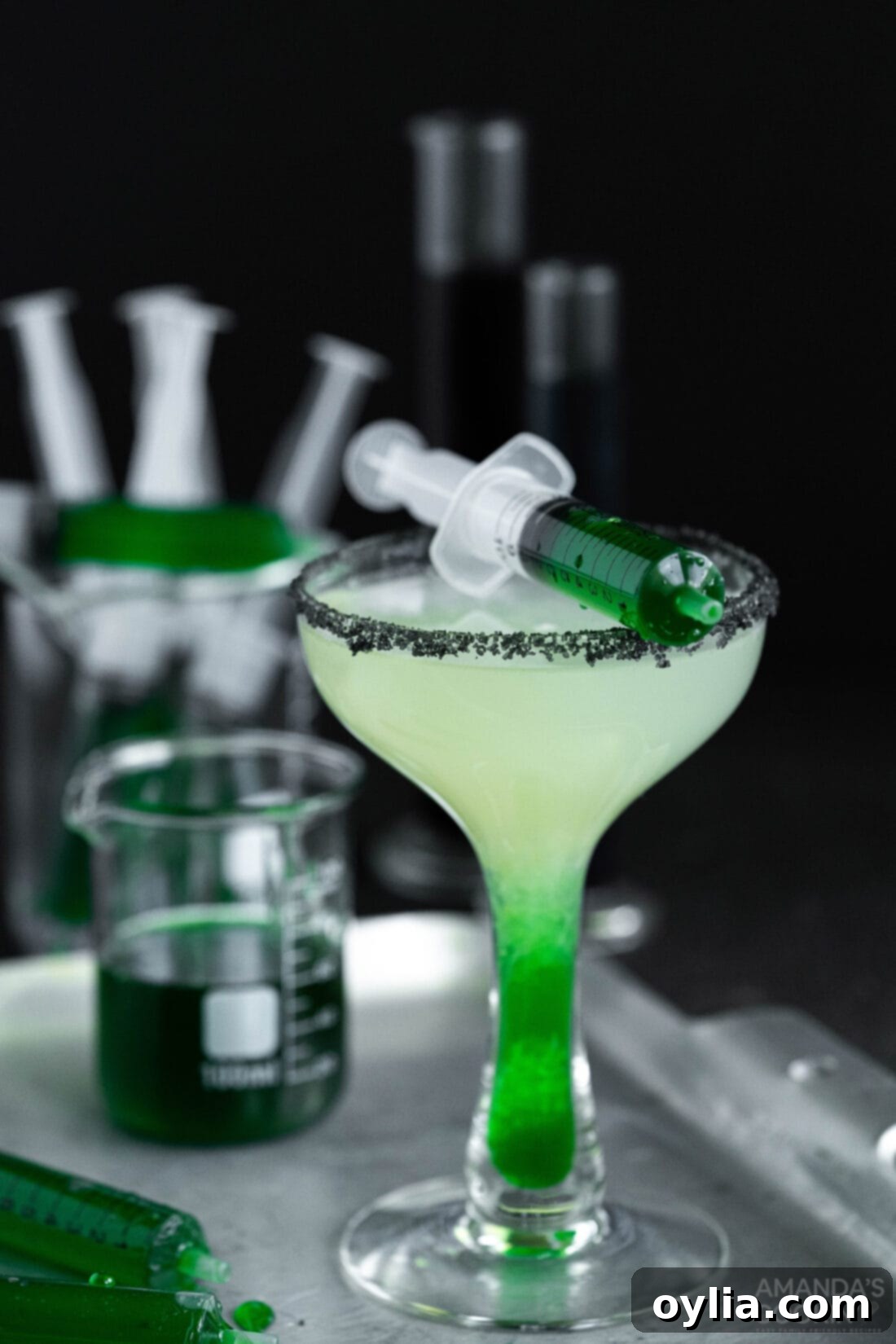 Frankenstein Margarita on a platter