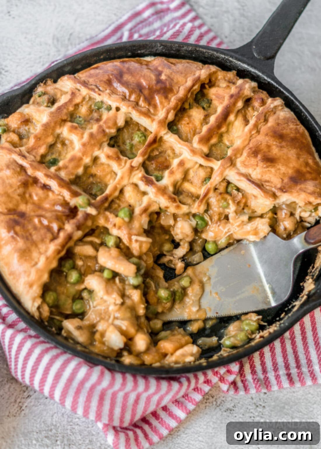 skillet of Pumpkin Chicken Pot Pie