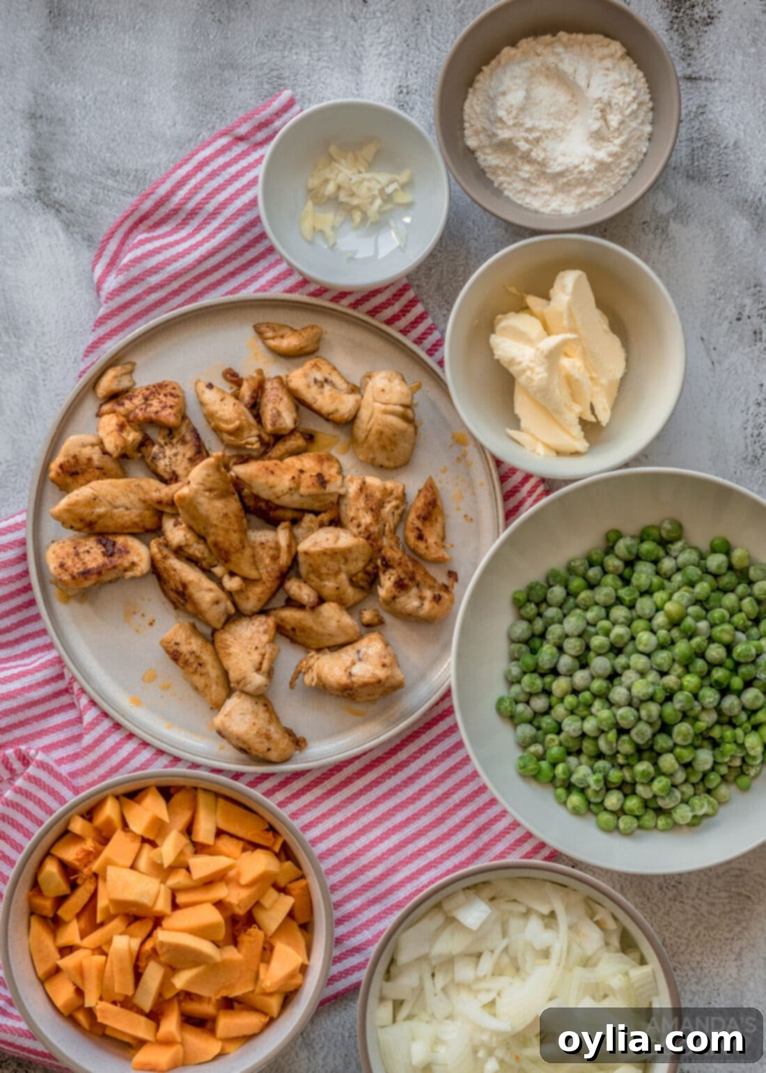 ingredients for Pumpkin Chicken Pot Pie