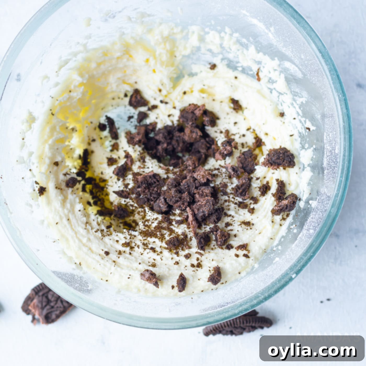 crushed oreos in buttercream frosting
